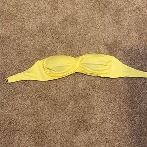 strapless yellow bikini top